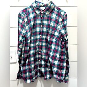 Size L, JCrew, long sleeve flannel shirt. EUC, smoke free home